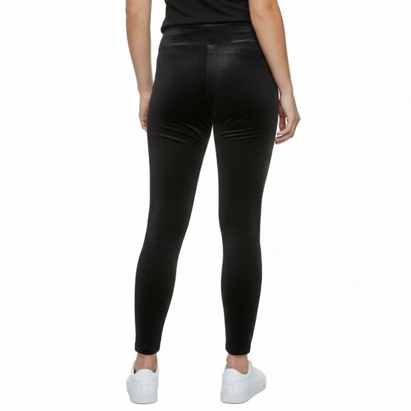 NWT Calvin Klein M2XFK050 Velour Pull-on Skinny Leggings Pants in Black - Picture 2 of 2